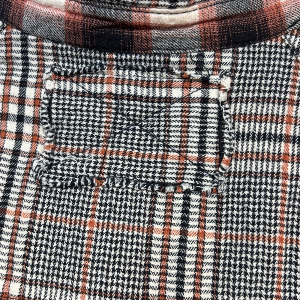 We The Free Wild Fire Plaid Button-Down oversized  collard Shirt M - Picture 6 of 13